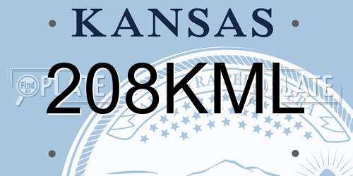 208KML Kansas License Plate