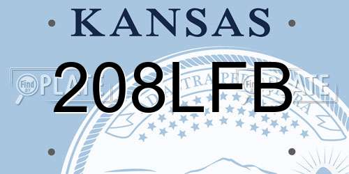 208LFB Kansas License Plate