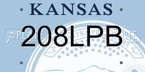 208LPB Kansas License Plate
