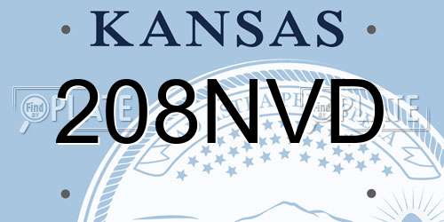 208NVD Kansas License Plate