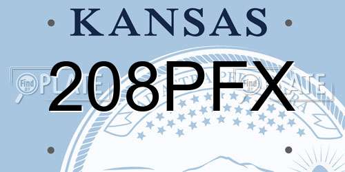 208PFX Kansas License Plate