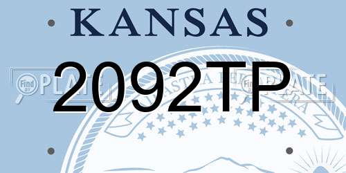 2092TP Kansas License Plate