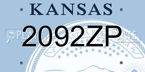 2092ZP Kansas License Plate
