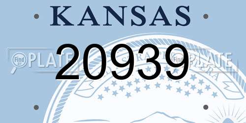 20939 Kansas License Plate