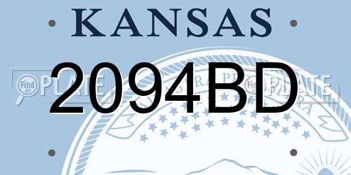 2094BD Kansas License Plate