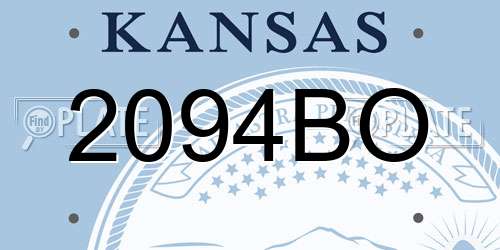 2094BO Kansas License Plate