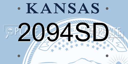 2094SD Kansas License Plate