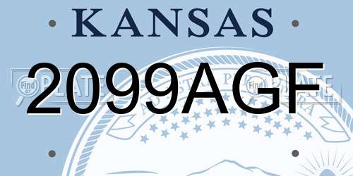 2099AGF Kansas License Plate