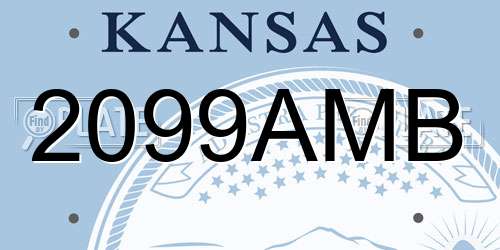 2099AMB Kansas License Plate
