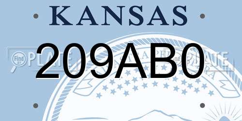 209AB0 Kansas License Plate