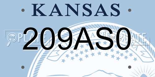 209AS0 Kansas License Plate
