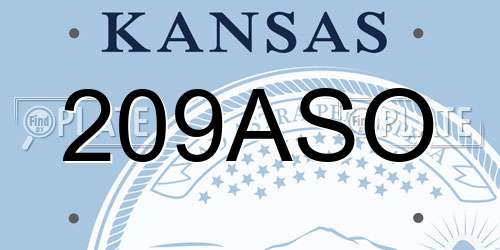 209ASO Kansas License Plate