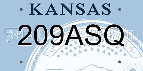 209ASQ Kansas License Plate
