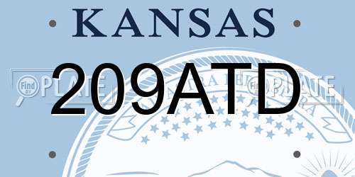 209ATD Kansas License Plate