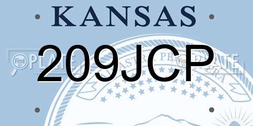 209JCP Kansas License Plate