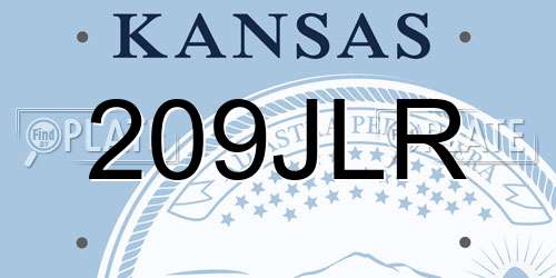 209JLR Kansas License Plate