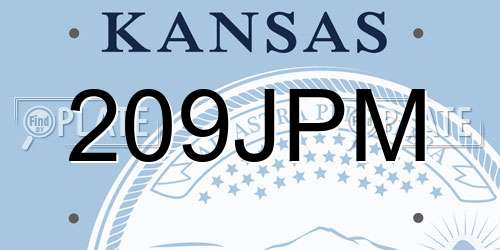 209JPM Kansas License Plate