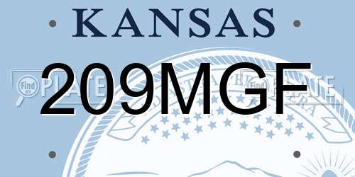 209MGF Kansas License Plate