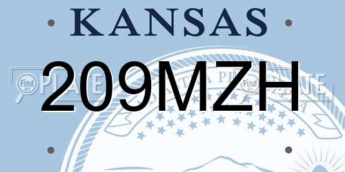 209MZH Kansas License Plate