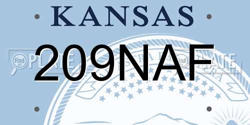 209NAF Kansas License Plate