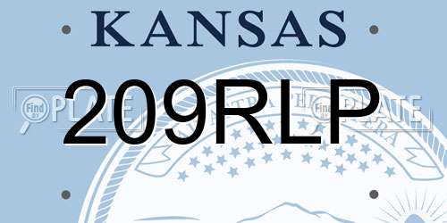 209RLP Kansas License Plate