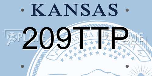 209TTP Kansas License Plate