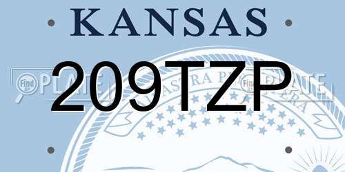 209TZP Kansas License Plate