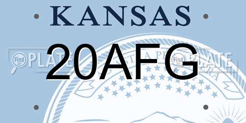 20AFG Kansas License Plate
