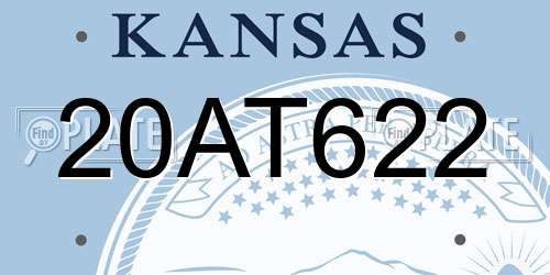 20AT622 Kansas License Plate