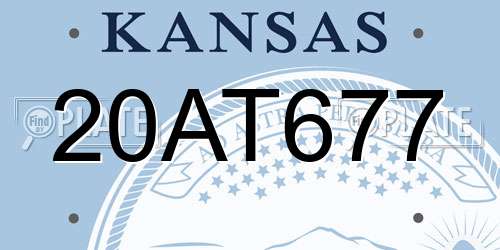 20AT677 Kansas License Plate