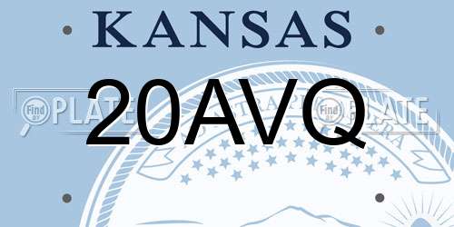 20AVQ Kansas License Plate