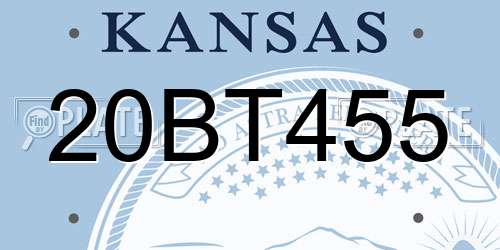 20BT455 Kansas License Plate