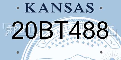 20BT488 Kansas License Plate