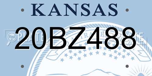 20BZ488 Kansas License Plate