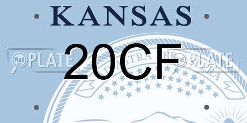 20CF Kansas License Plate