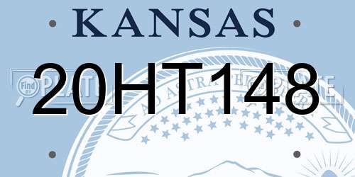 20HT148 Kansas License Plate