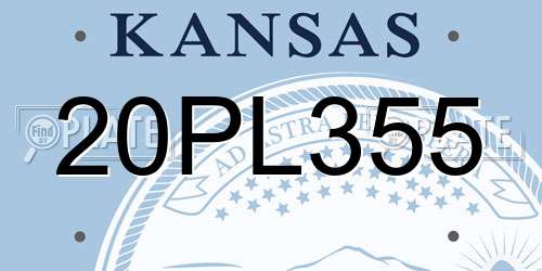 20PL355 Kansas License Plate
