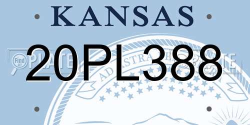 20PL388 Kansas License Plate