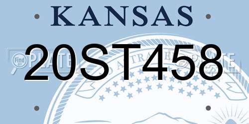 20ST458 Kansas License Plate
