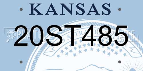 20ST485 Kansas License Plate