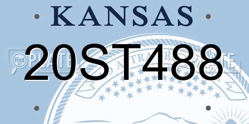20ST488 Kansas License Plate