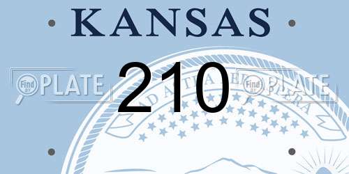 210 Kansas License Plate