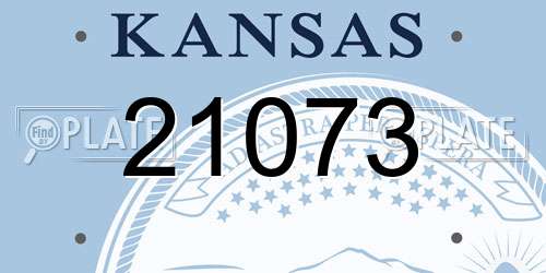 21073 Kansas License Plate