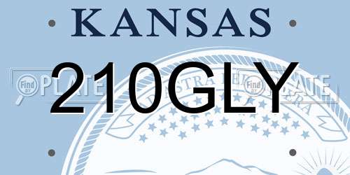 210GLY Kansas License Plate