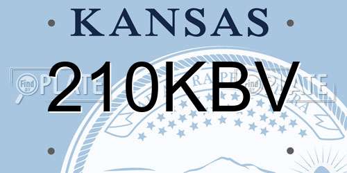 210KBV Kansas License Plate