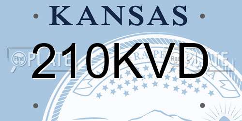 210KVD Kansas License Plate