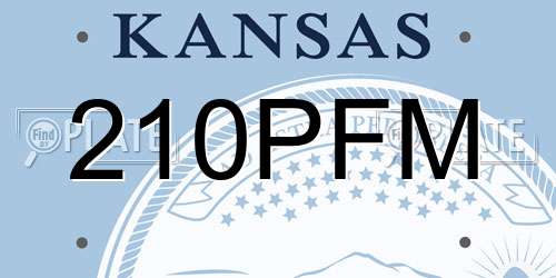 210PFM Kansas License Plate