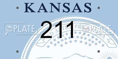 211 Kansas License Plate