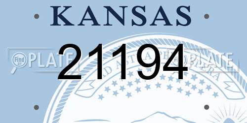21194 Kansas License Plate