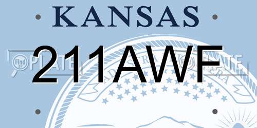 211AWF Kansas License Plate